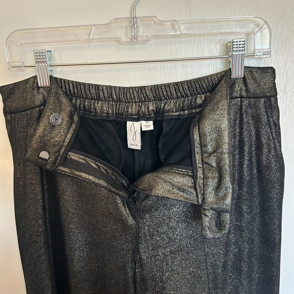 Joie black and gold drapey wide leg party pants - Picture 5 of 6